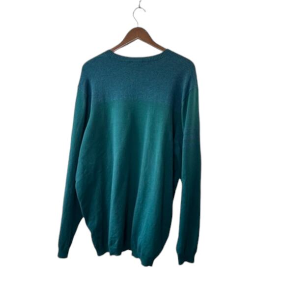 Adidas Green Ombre Long Sleeve Knit Sweater Men's 2XL - Picture 5 of 9